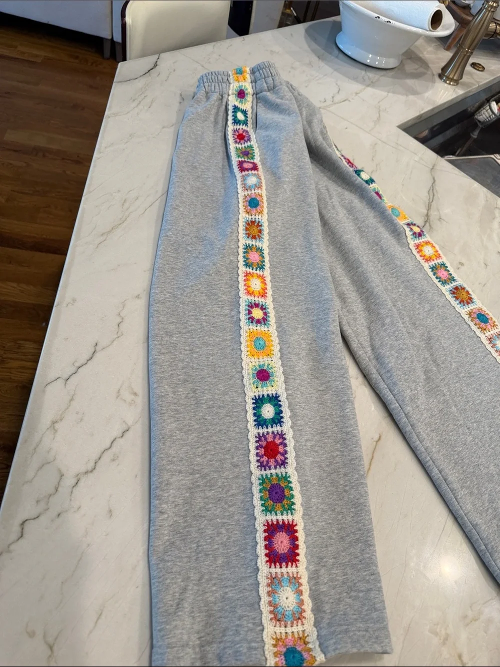 Natural Life Boho Embroidered Sweatpants. - Picture 4 of 8